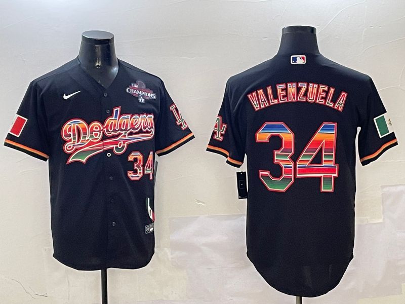 Men Los Angeles Dodgers #34 Valenzuela Black Fashion Game 2025 Nike MLB Jersey style 3123->los angeles dodgers->MLB Jersey